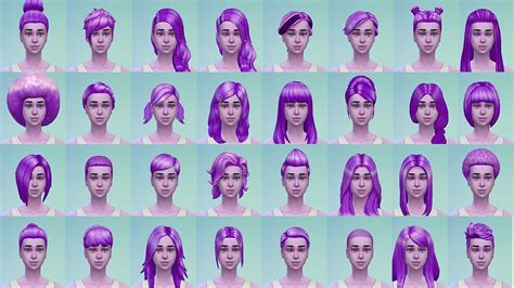 Stars Sugary Pixels: Female purple hairstyle - Sims 4 Hairs | Sims 4 ...