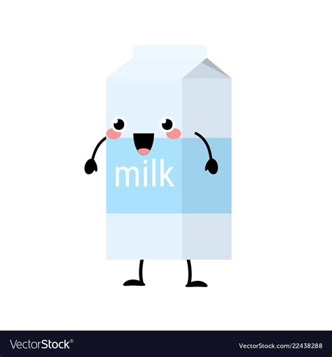 Carton of milk characters isolated on white Vector Image