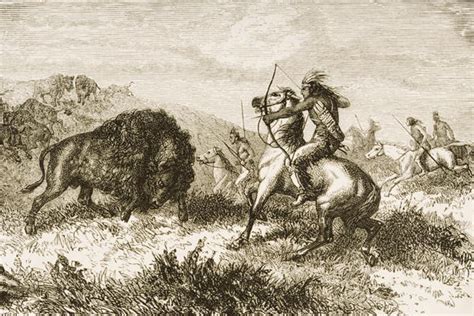 Buffalo Hunting on the Great Plains betw - English School, (19th ...