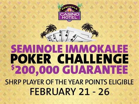 Next Up for the 2016/2017 Seminole Hard Rock Poker Season, the Seminole Immokalee Poker ...