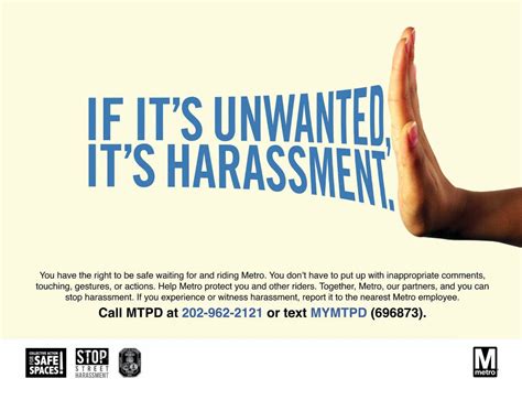 Metro Launches Anti-Sexual Harassment Campaign Ads | Bethesda, MD Patch