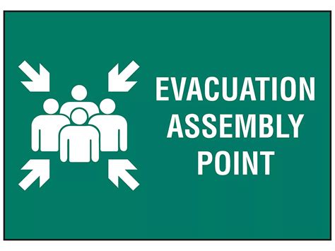 "Evacuation Assembly Point" Sign - Vinyl, Adhesive-Backed S-23490V - Uline