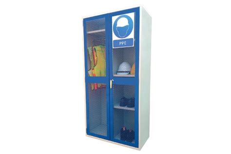 PPE Storage Cabinet with Wire Mesh Metal Door - Laboratory Safety Equipment | METHOD