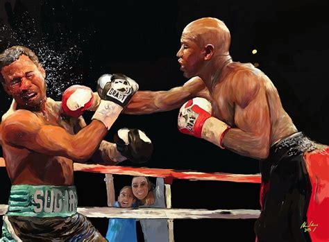 Floyd Mayweather Jr. vs. Shane Mosley Mixed Media by Marlon Chang - Pixels