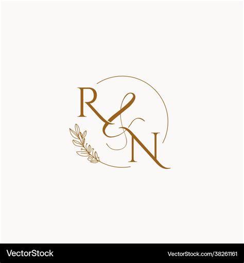 Rn initial wedding monogram logo Royalty Free Vector Image