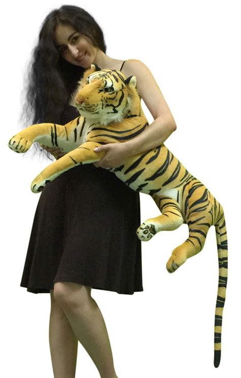 Giant Realistic Stuffed Tiger 36 Inches Long Body Plus 20 Inch Tail ...