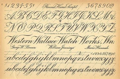 Vintage early 1900s, early 20th Century Cursive Script Alphabet Guide ...