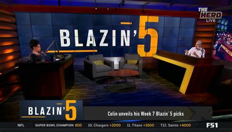 Blazing 5: Colin Cowherd Week 7 NFL Picks 2021 On Fox Sports