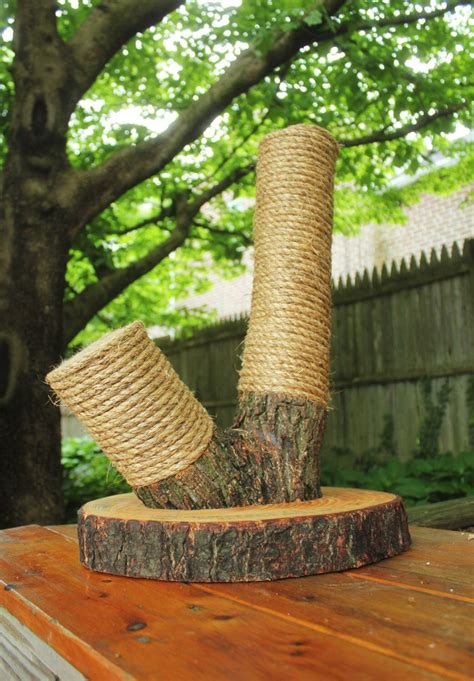 Handmade & Recycled Tree-Limb Cat Scratching Post - Cat Scratcher - Rustic Cat Furniture - Cedar ...