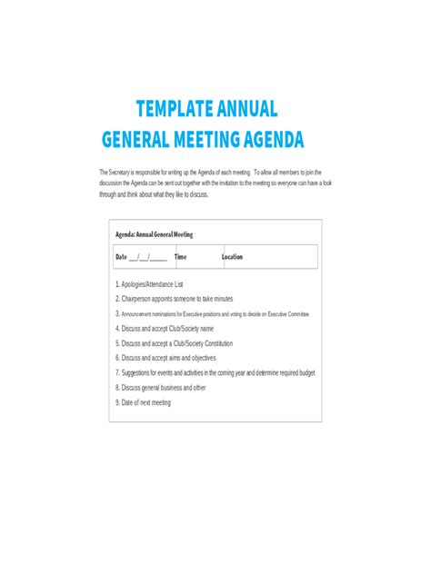 Annual General Meeting Agenda Template - 8 Free Templates in PDF, Word ...