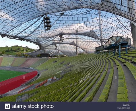 The famous roof of the Munich Olympic stadium designed by Behnisch and ...