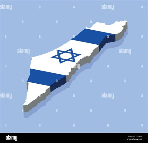 3D Map of Israel with Israeli Flag. All the objects, shadows and ...