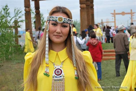 A lady in Yakut national clothes. Summer outfit with decorations. | National clothes, Beauty ...