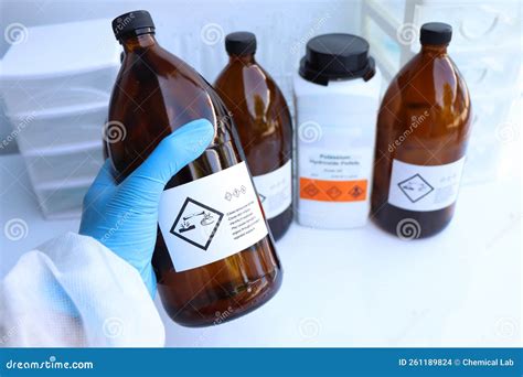 The Corrosive Chemical Symbol on the Bottle Stock Photo - Image of ...