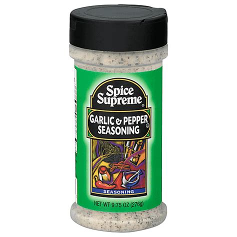 Spice Supreme Garlic & Pepper Seasoning 9.75 oz | Salt, Spices ...