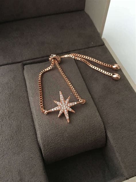 Rose Gold Star bracelet, Zircon Charm Bracelet – Evileyefavor