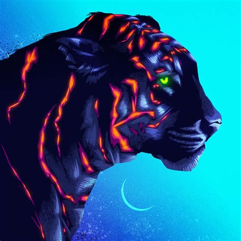 Neon Animals, a personal project to build new digital paint skills in Photoshop. | Digital art ...