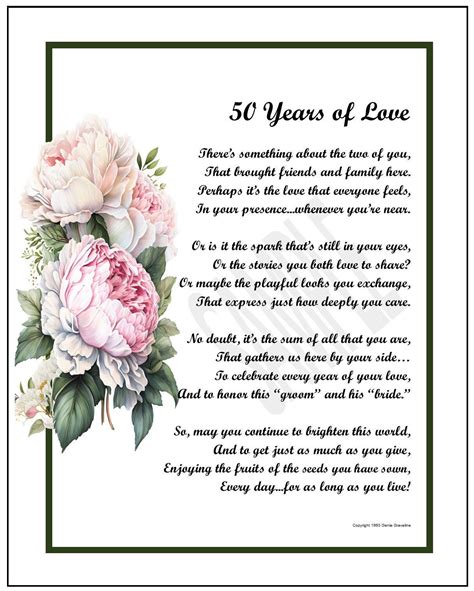 50th Anniversary Poem DIGITAL DOWNLOAD 50th Wedding - Etsy in 2023 ...