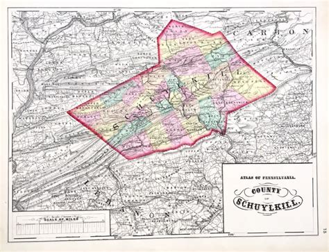 1872 Schuylkill County Map Atlas of Philadelphia Original - Etsy