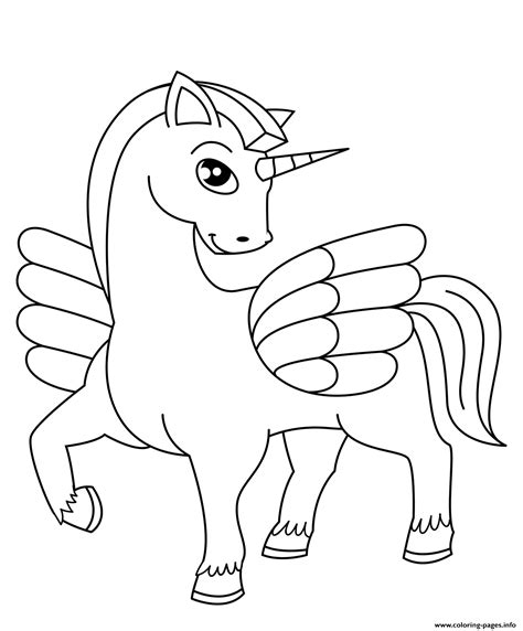 Winged Unicorn Coloring Pages