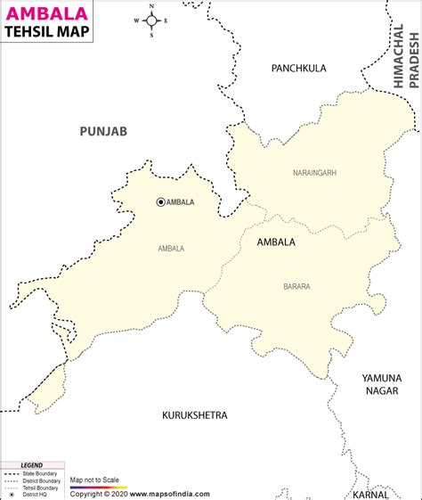 Ambala Tehsil Map