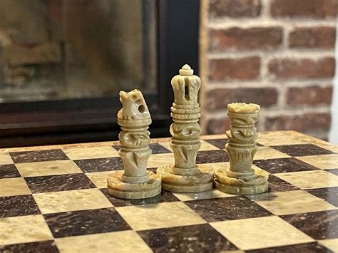 Marble Stone Unique Hand Carved Chess Set Portable Board | Etsy