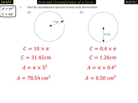 Area & Circumference of Circles. Worksheet by Tristanjones - Teaching Resources - TES