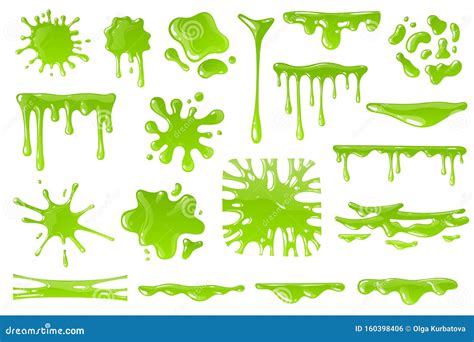 Slime Green Toxic Paint, Drip Shape Splash Vector Illustration | CartoonDealer.com #148459760