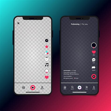 Tiktok app interface template set | Free Vector