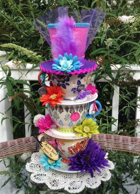 Mad Hatter Tea Party Decorations Whimsical Stacked Teacup