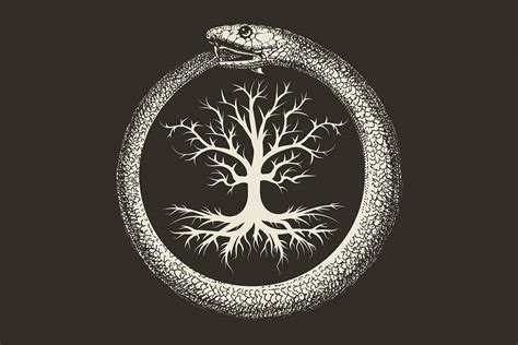 Download Esoteric Ouroboros And Tree Of Life Wallpaper | Wallpapers.com