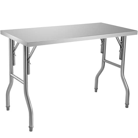 VEVOR Commercial Worktable Workstation 48 x 30 inch Folding Commercial Prep Table, Heavy-duty ...