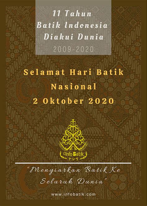 2 October National Batik Day, 11 Years of Indonesian Batik 2009-2020 ...