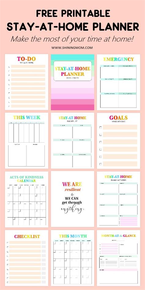 Free Printable Stay-at-Home Planner: Live More Intentionally! | Mom ...