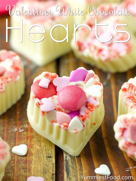 Valentines White Chocolate Hearts - Recipe from Yummiest Food Cookbook