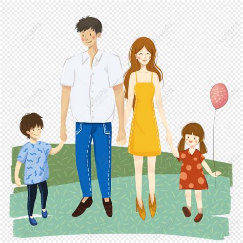 Happiness Family Hand Drawn Illustration PNG Image Free Download And ...