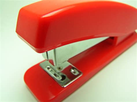 Free photo: Red stapler - Equipment, Isolated, Macro - Free Download - Jooinn