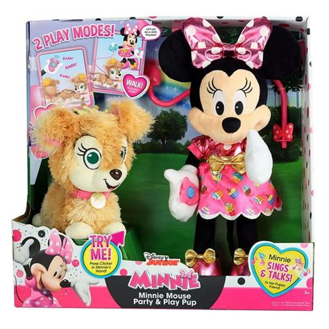 Disney Junior Minnie Mouse Party and Play Puppy Feature Plush - Walmart ...