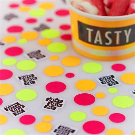 neon happy birthday table confetti by ginger ray | notonthehighstreet.com