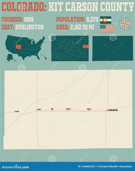 Map of Kit Carson County in Colorado Stock Vector - Illustration of ...