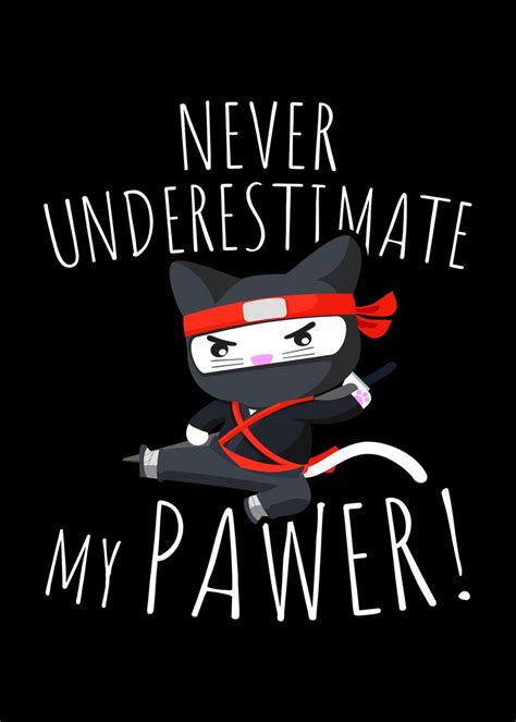 'Cute Cat Pun My Pawer' Poster by EDventures | Displate