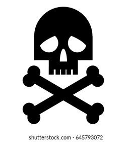 Black Skull Crossbones Silhouette On White Stock Vector (Royalty Free ...