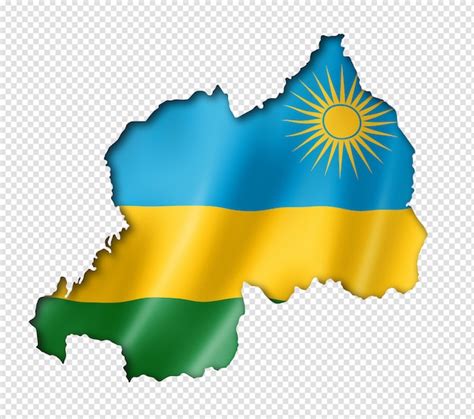 Rwanda flag map | Premium PSD File