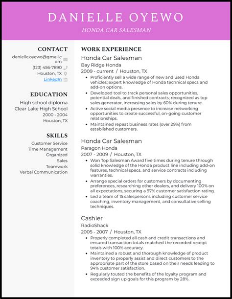 7 Car Salesman Resume Examples [& Templates]