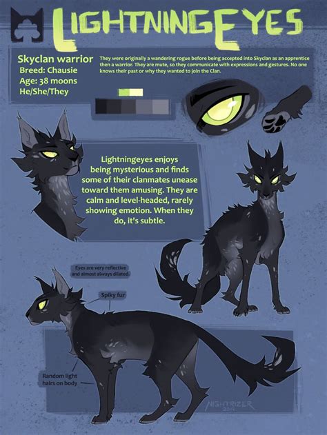 Lightningeyes Reference Sheet by Nightrizer on DeviantArt | Warrior cats fan art, Warrior cats ...