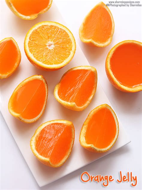 Orange Jelly Recipe - Orange Jelly using Agar Agar - Sharmis Passions