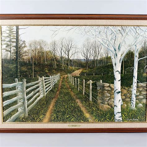 "Birch Path" by G. Von Trier Offset Lithograph : EBTH