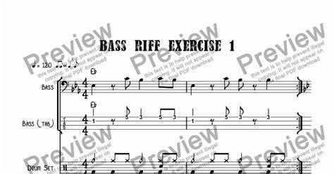 Bass riff exercise 1 - Download Sheet Music PDF file