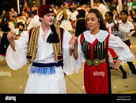 Ohio, US. 30th Aug, 2014. Traditional Greek Dancers perform during the 2014 Columbus Greek ...