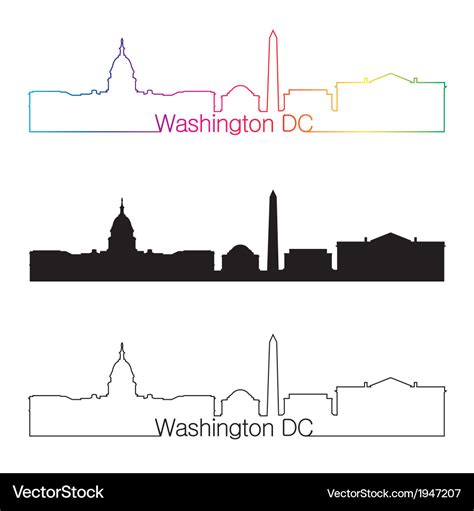 Washington Dc Skyline Vector : Washington DC Skyline Design. Vector ...